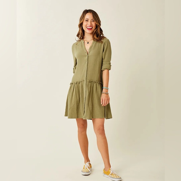 NWT Carve Designs Blair Dress in Olive Green - Picture 1 of 12